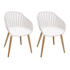 Nassau Outdoor Dining Chairs Set of 2 - Eco-Friendly, Stylish Eucalyptus Legs in Multiple Colors!