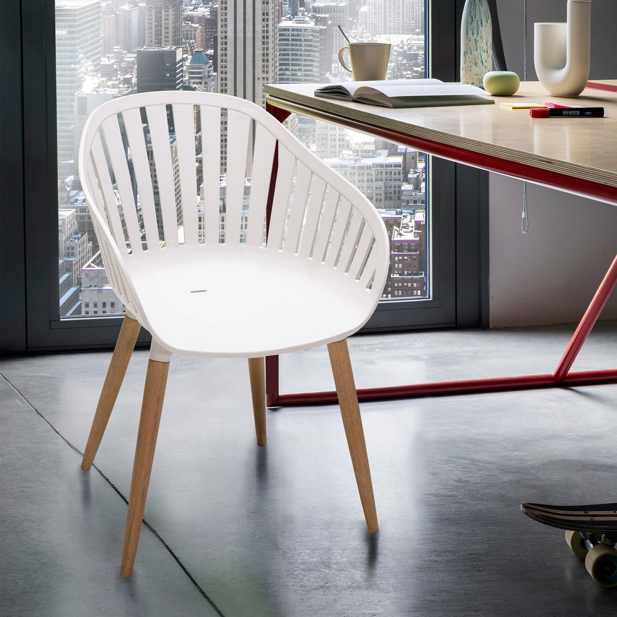 Nassau Outdoor Dining Chairs Set of 2 - Eco-Friendly, Stylish Eucalyptus Legs in Multiple Colors!