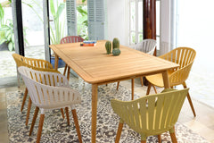 Nassau Outdoor Dining Chairs Set of 2 - Eco-Friendly, Stylish Eucalyptus Legs in Multiple Colors!