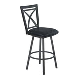 Nova Contemporary Swivel Barstool with Plush Faux Leather Seat and Sturdy Footrest for Comfort