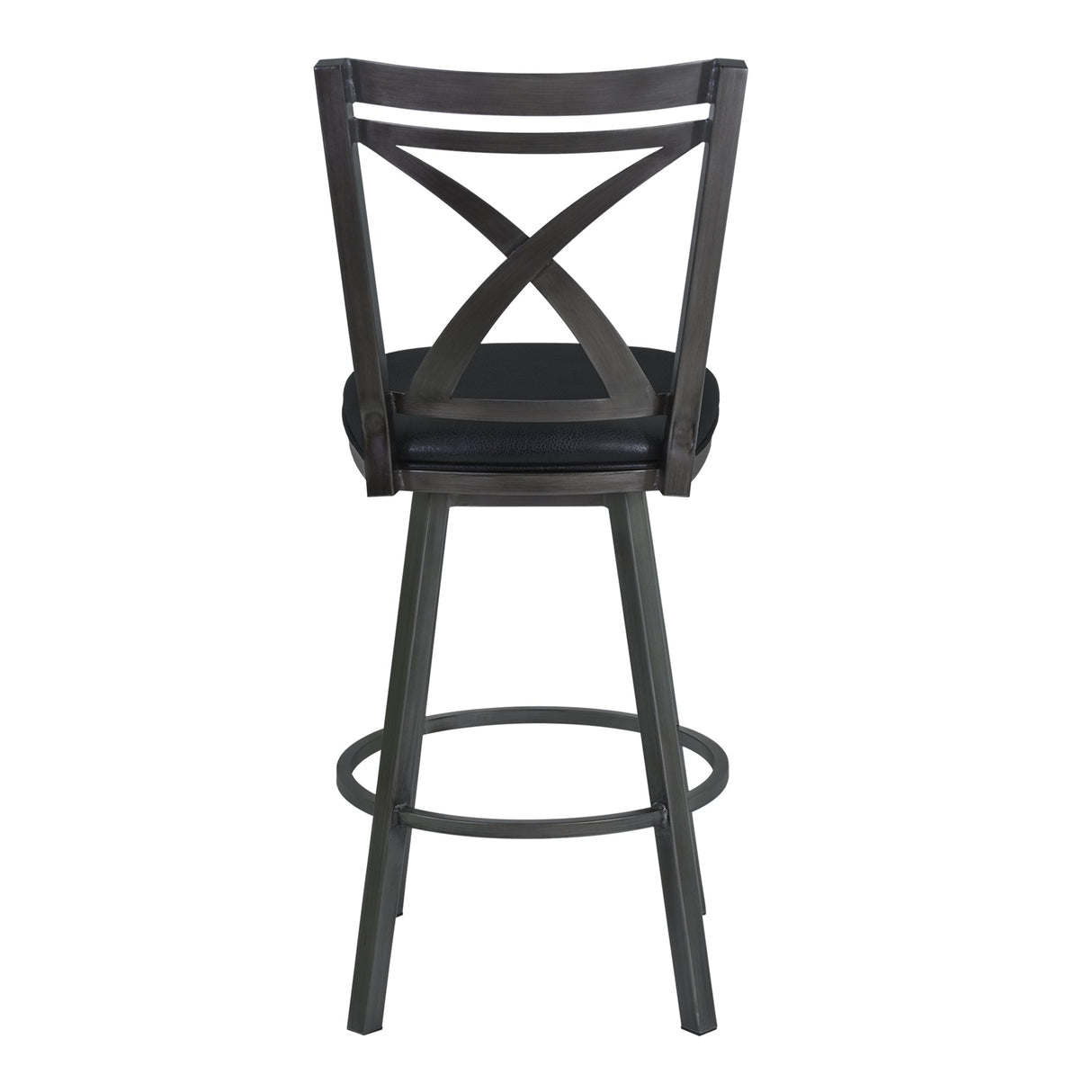 Nova Contemporary Swivel Barstool with Plush Faux Leather Seat and Sturdy Footrest for Comfort