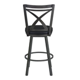 Nova Contemporary Swivel Barstool with Plush Faux Leather Seat and Sturdy Footrest for Comfort