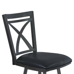 Nova Contemporary Swivel Barstool with Plush Faux Leather Seat and Sturdy Footrest for Comfort
