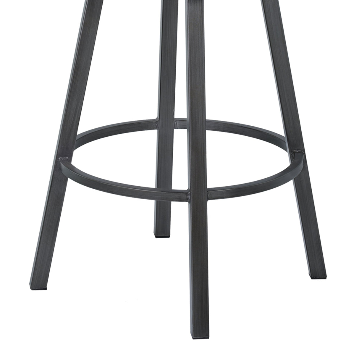 Nova Contemporary Swivel Barstool with Plush Faux Leather Seat and Sturdy Footrest for Comfort