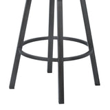 Nova Contemporary Swivel Barstool with Plush Faux Leather Seat and Sturdy Footrest for Comfort