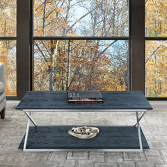 Westlake Dark Brown Wood Coffee Table with Dual Shelves - Stylish, Durable, and Fully Assembled!