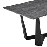 Radford Modern Melamine Metal Dining Table - Sturdy, Stylish Design for Family Gatherings & Easy Assembly