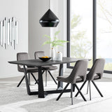 Radford Modern Melamine Metal Dining Table - Sturdy, Stylish Design for Family Gatherings & Easy Assembly