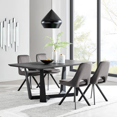 Radford Modern Melamine Metal Dining Table - Sturdy, Stylish Design for Family Gatherings & Easy Assembly