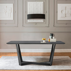 Radford Modern Melamine Metal Dining Table - Sturdy, Stylish Design for Family Gatherings & Easy Assembly