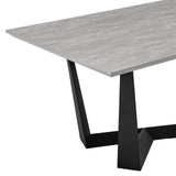 Radford Modern Melamine Metal Dining Table - Sturdy, Stylish Design for Family Gatherings & Easy Assembly