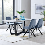 Radford Modern Melamine Metal Dining Table - Sturdy, Stylish Design for Family Gatherings & Easy Assembly