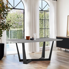 Radford Modern Melamine Metal Dining Table - Sturdy, Stylish Design for Family Gatherings & Easy Assembly