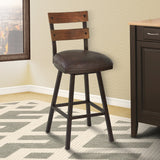 Saugus Transitional Swivel Barstool - Elegant Upholstered Design with Metal Frame for Modern Spaces