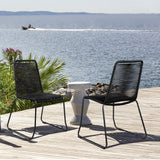 Shasta Outdoor Patio Dining Chairs Set of 2 - Durable Steel Frame with Comfortable Fishbone Weave