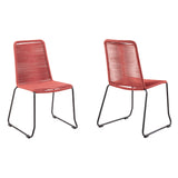 Shasta Outdoor Stackable Dining Chairs - Durable Steel Frame with Comfortable Rope Weave Design