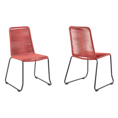 Shasta Outdoor Stackable Dining Chairs - Durable Steel Frame with Comfortable Rope Weave Design