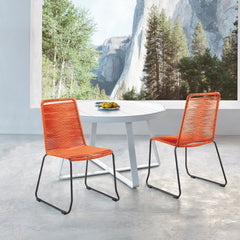 Shasta Outdoor Stackable Dining Chairs - Durable Steel Frame with Comfortable Rope Weave Design