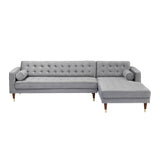 Somerset Velvet Mid Century Modern Right Sectional Sofa – Luxurious Comfort for Elegant Living
