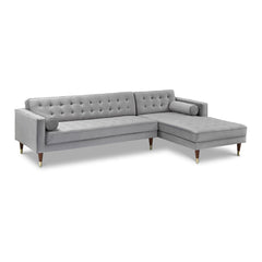 Somerset Velvet Mid Century Modern Right Sectional Sofa – Luxurious Comfort for Elegant Living