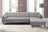 Somerset Velvet Mid Century Modern Right Sectional Sofa – Luxurious Comfort for Elegant Living