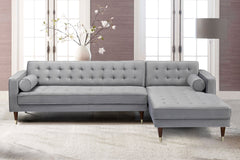 Somerset Velvet Mid Century Modern Right Sectional Sofa – Luxurious Comfort for Elegant Living