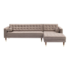 Somerset Velvet Mid Century Modern Right Sectional Sofa – Luxurious Comfort for Elegant Living