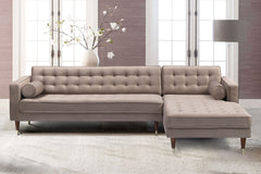 Somerset Velvet Mid Century Modern Right Sectional Sofa – Luxurious Comfort for Elegant Living