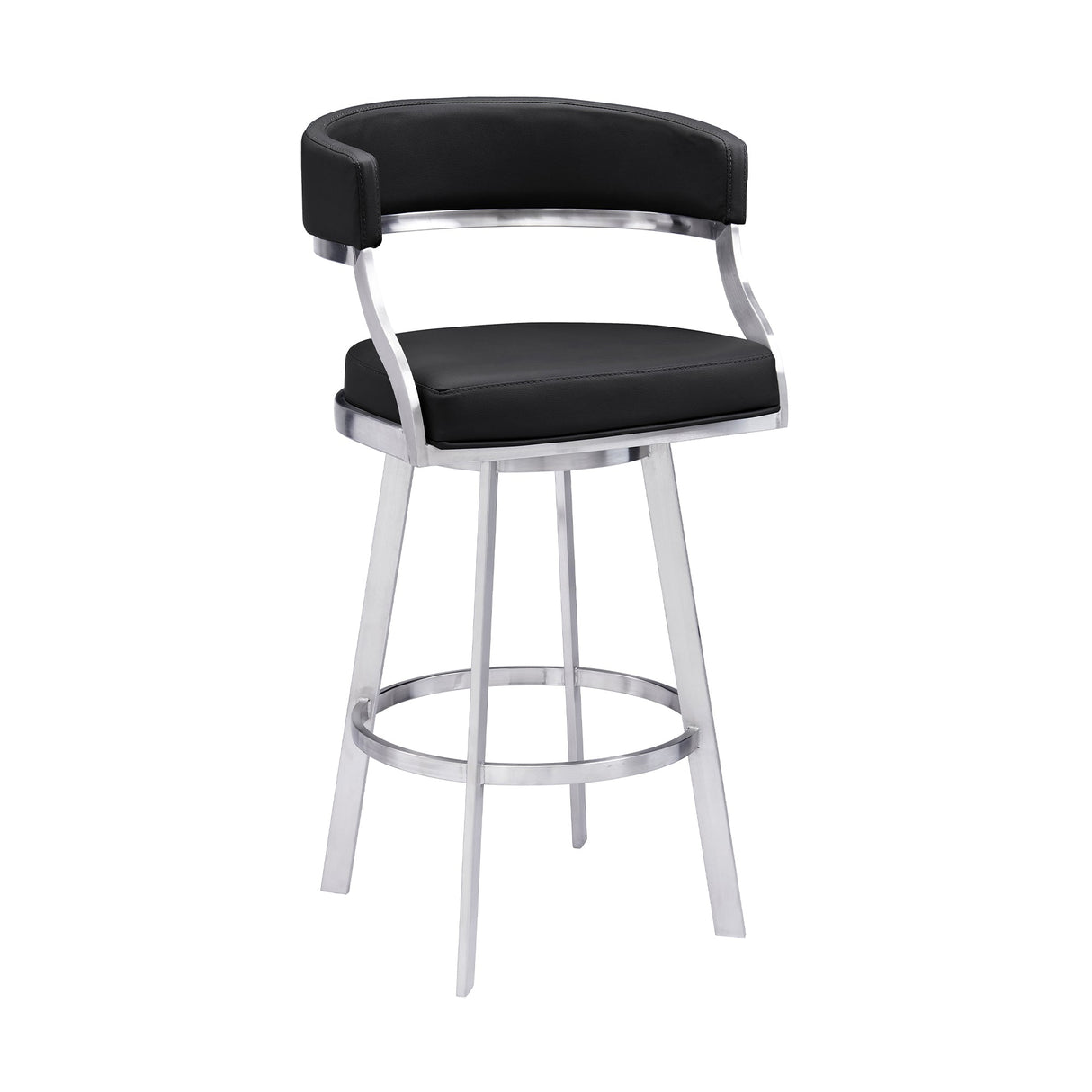 Saturn Barstool - Stylish 360-Degree Swivel Kitchen Stool with Comfortable Faux Leather Upholstery