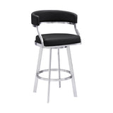 Saturn Barstool - Stylish 360-Degree Swivel Kitchen Stool with Comfortable Faux Leather Upholstery