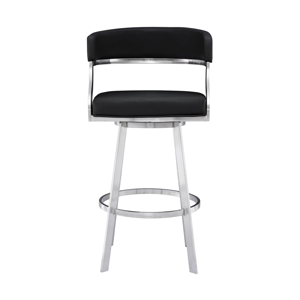 Saturn Barstool - Stylish 360-Degree Swivel Kitchen Stool with Comfortable Faux Leather Upholstery