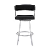 Saturn Barstool - Stylish 360-Degree Swivel Kitchen Stool with Comfortable Faux Leather Upholstery