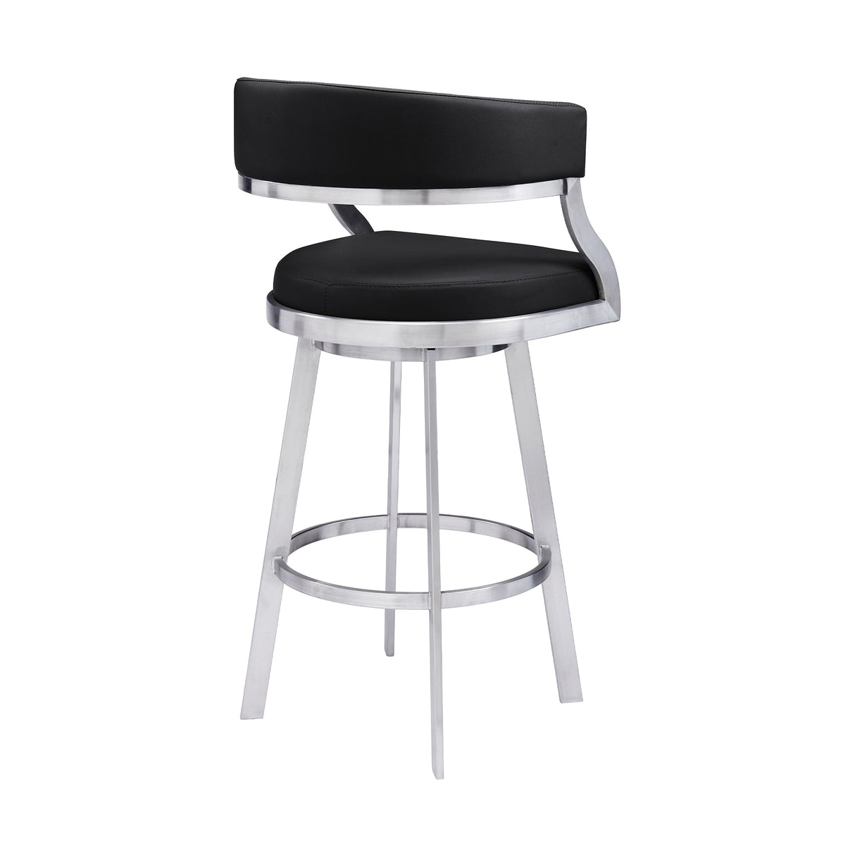 Saturn Barstool - Stylish 360-Degree Swivel Kitchen Stool with Comfortable Faux Leather Upholstery
