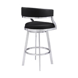Saturn Barstool - Stylish 360-Degree Swivel Kitchen Stool with Comfortable Faux Leather Upholstery