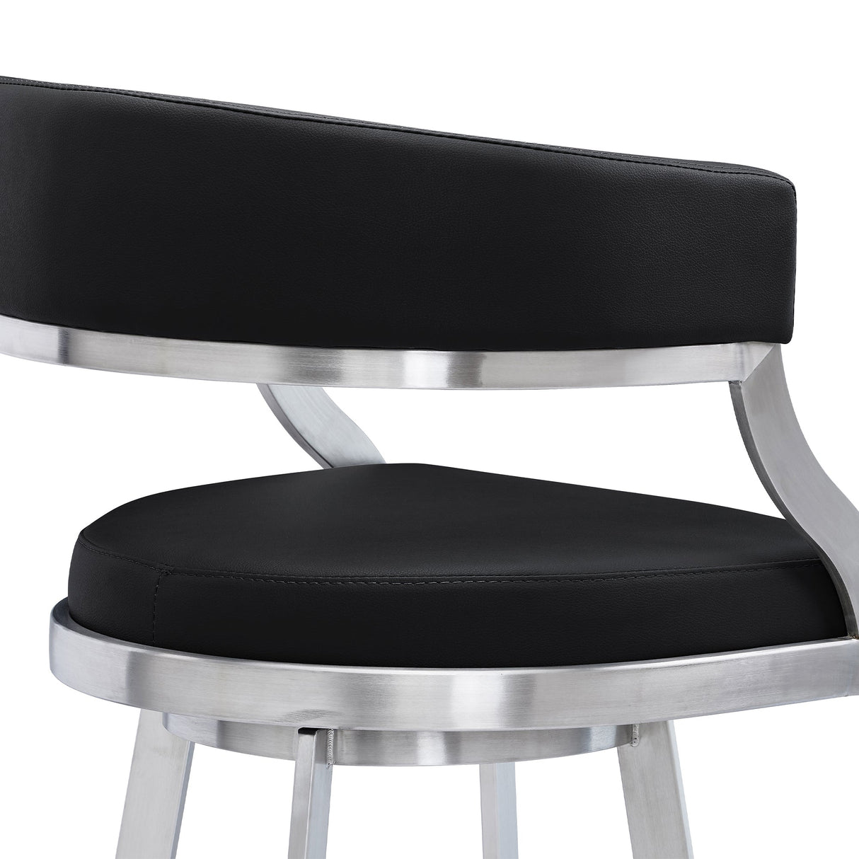 Saturn Barstool - Stylish 360-Degree Swivel Kitchen Stool with Comfortable Faux Leather Upholstery