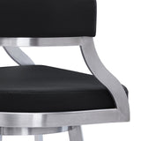 Saturn Barstool - Stylish 360-Degree Swivel Kitchen Stool with Comfortable Faux Leather Upholstery