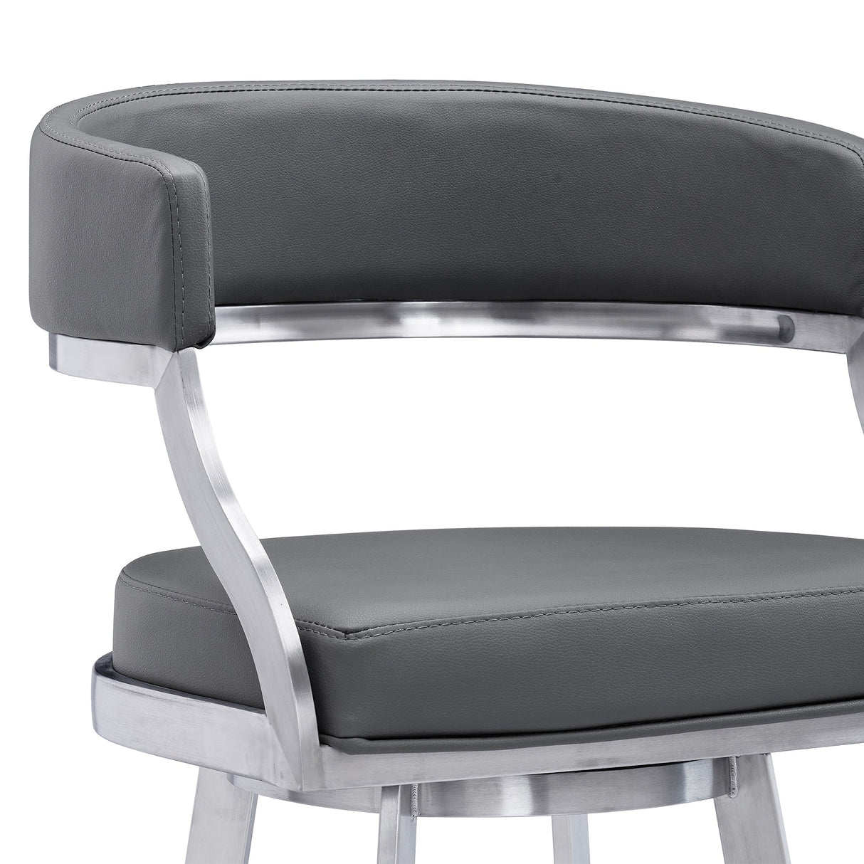 Saturn Barstool - Stylish 360-Degree Swivel Kitchen Stool with Comfortable Faux Leather Upholstery