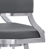 Saturn Barstool - Stylish 360-Degree Swivel Kitchen Stool with Comfortable Faux Leather Upholstery