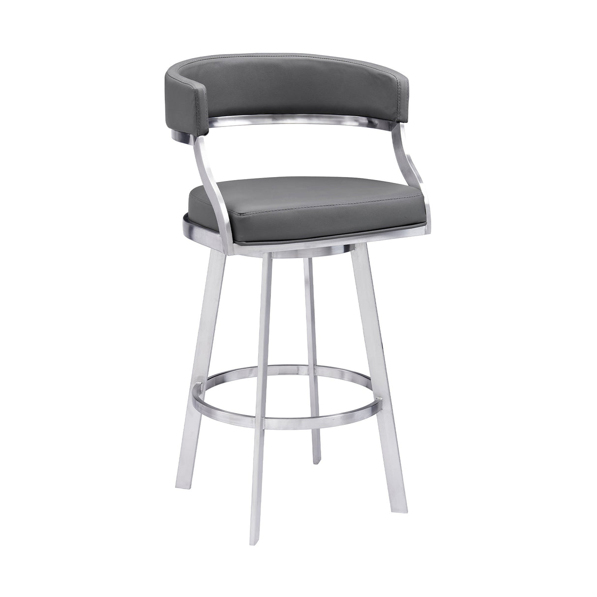 Saturn Barstool - Stylish 360-Degree Swivel Kitchen Stool with Comfortable Faux Leather Upholstery