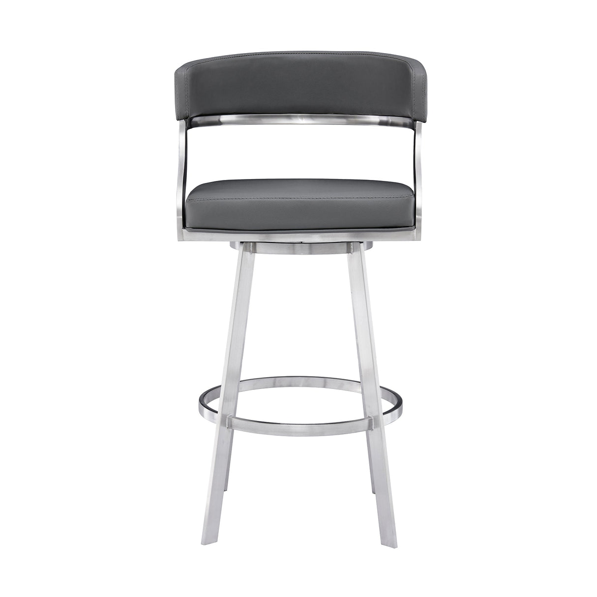 Saturn Barstool - Stylish 360-Degree Swivel Kitchen Stool with Comfortable Faux Leather Upholstery