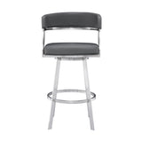 Saturn Barstool - Stylish 360-Degree Swivel Kitchen Stool with Comfortable Faux Leather Upholstery