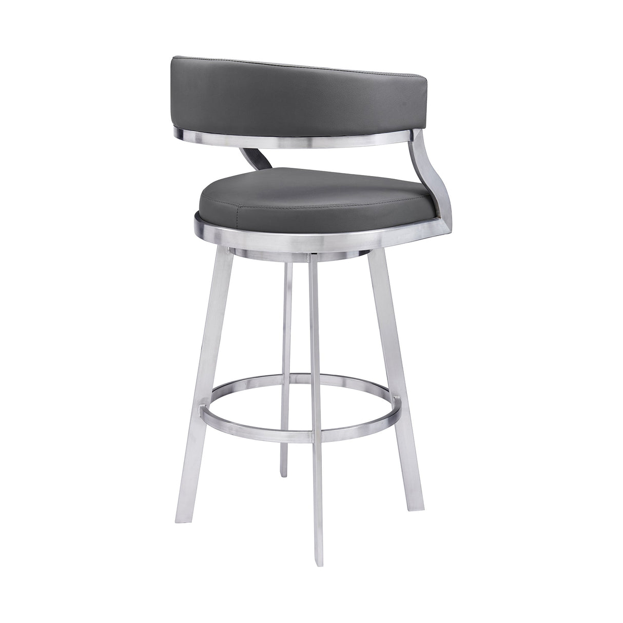 Saturn Barstool - Stylish 360-Degree Swivel Kitchen Stool with Comfortable Faux Leather Upholstery