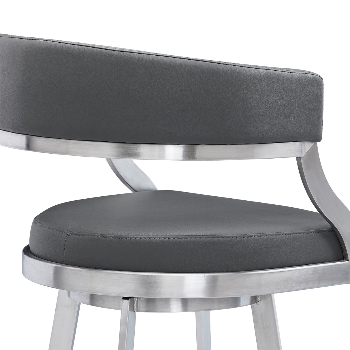 Saturn Barstool - Stylish 360-Degree Swivel Kitchen Stool with Comfortable Faux Leather Upholstery