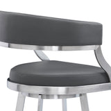 Saturn Barstool - Stylish 360-Degree Swivel Kitchen Stool with Comfortable Faux Leather Upholstery
