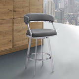Saturn Barstool - Stylish 360-Degree Swivel Kitchen Stool with Comfortable Faux Leather Upholstery