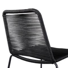 Shasta Outdoor Steel and Rope Stools, Set of 2 - Stylish, Stackable, and Perfect for Any Space!