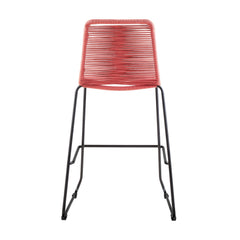 Shasta Outdoor Steel and Rope Stools, Set of 2 - Stylish, Stackable, and Perfect for Any Space!