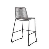 Shasta Outdoor Steel and Rope Stools, Set of 2 - Stylish, Stackable, and Perfect for Any Space!