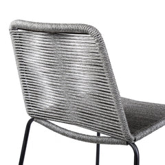Shasta Outdoor Steel and Rope Stools, Set of 2 - Stylish, Stackable, and Perfect for Any Space!