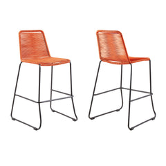 Shasta Outdoor Steel and Rope Stools, Set of 2 - Stylish, Stackable, and Perfect for Any Space!